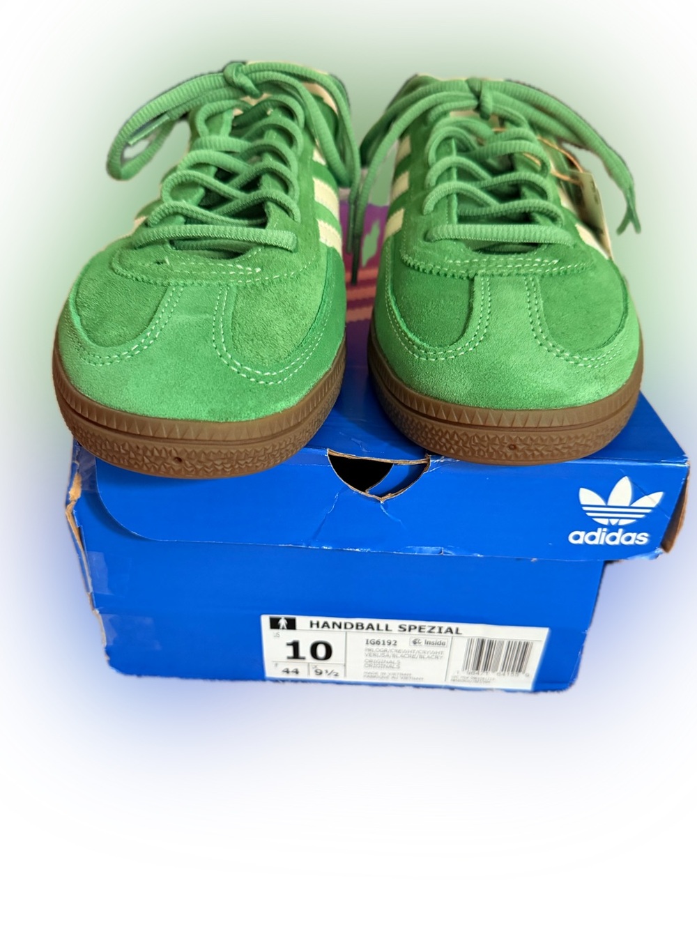 Adidas Handball Spezial IG6192 Green Cream Gum Sneakers Men’s 10 NWT - Picture 6 of 13